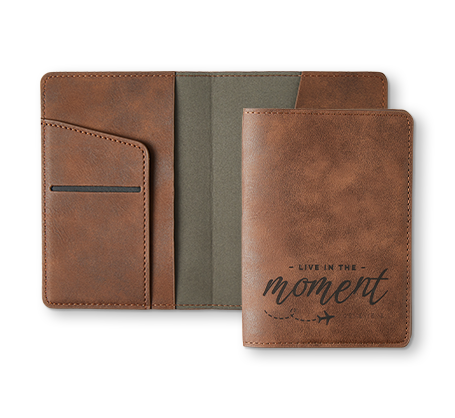 Personalized Brown Leather Passport Holder